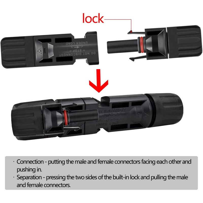 JUTOSU Solar Panel Cable Connector MC4 Connector Male / Female