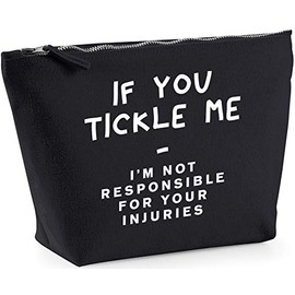 Hippowarehouse If You Tickle Me I Am Not Responsible For Your Injuries printed make up cosmetic wash bag 18x19x9cm