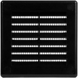 HVAC OV 2pack 3" x 3" Inch (Grille Dimensions) Black Plastic Square Vent Cover - HVAC Air Return Grille - Built-in Protection Screen - 4" x 4" Inch (External Dimensions)