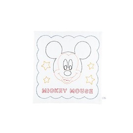 オリムパス製絲 刺し子キット ディズニー 花ふきん ミッキー 白 224