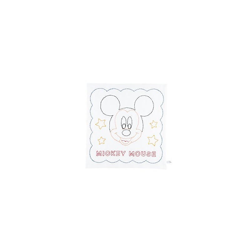 オリムパス製絲 刺し子キット ディズニー 花ふきん ミッキー 白 224