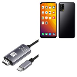 BoxWave Cable Compatible with Murena One - SmartDisplay Cable - USB Type-C to HDMI (6 ft), USB C/HDMI Cable - Jet Black