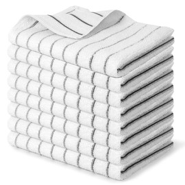 Solvant Set of 8 Microfibre Tea Towels in 65 x 45 cm, Super Absorbent and Robust Kitchen Towels, Premium Kitchen Towels, Dry Towels Kitchen