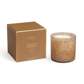 LAFCO New York Holiday Signature Candle, Pumpkin Seed & Sandalwood - 15.5 oz - 90-Hour Burn Time - Reusable, Hand Blown Glass Vessel - Made in The USA