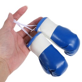 LOGOFUN 8PCS Mini Boxing Gloves Car Mirror Hanging Decoration Miniature Punching Gloves Pendants for Keychain Accessories - Blue & Pink 3.54X1.97in