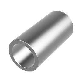 Steel Spacer 1/2" OD x 3/8" ID, Round Spacer Unthreaded Standoff Bushing Plain Finish, Fits Screws, Bolts 3/8", Metal Spacers Online (1" Length, 5 Pack)