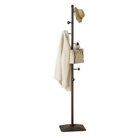 ZHBHYZ coat rack freestanding, heavy duty metal coat hanger stand,Hall Tree with 7 Hooks and Cast iron base for Clothes,Hat,Bag,jacket.Coat Tree for Entryway, Hallway,bedroom,Living room (black)