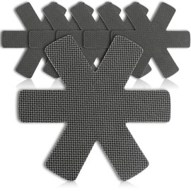 COM-FOUR® 6 x Felt Pan Protectors - Pan Protectors to Protect Against Scratches - Pan Protection Mat Also for Pots and Bowls (Pack of 06 - Grey Premium)