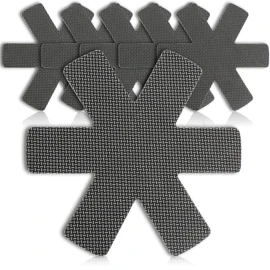 COM-FOUR® 6 x Felt Pan Protectors - Pan Protectors to Protect Against Scratches - Pan Protection Mat Also for Pots and Bowls (Pack of 06 - Grey Premium)