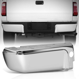 Auto Dynasty Rear Bumper End Cap Replacement Compatible with 2008-2016 Ford F250 F350 F450 Super Duty, Non Park Assist Cutouts, Driver Left Side, FO1104122, Polished Chrome
