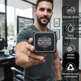 Kit Tratamiento 3 Meses para Barba Escasa y con Huecos | Bálsamo de Crecimiento con 20% Bergamota | Estimulador que Rellena Zonas, Engrosa el Vello Fa