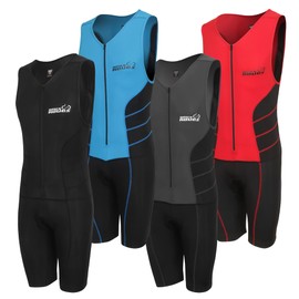 Deux Roues - Traje de triatlón juvenil para carreras de triatlón, traje de ciclismo para bicicleta, para correr, cinturón de carreras extra (azul, juvenil 10)