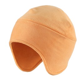 Magracy Mens Fleece Beanie with Face Cover Windproof Skull Cap Winter Earflap 2 in1 Beanie for Ski Cycling Motorcycle Orange