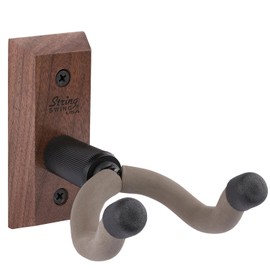 String Swing CC01K-BW Guitar Hanger and Guitar Wall Mount Bracket Holder for Acoustic and Electric Guitars Black Walnut