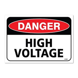 Danger High Voltage Sign, 10 x 7 Inch Vinyl Sticker