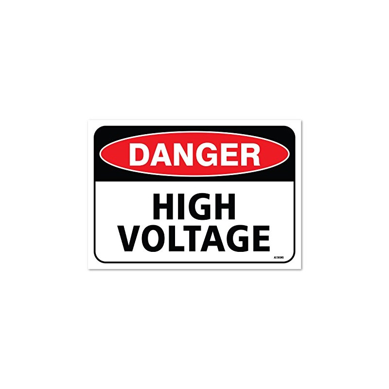 Danger High Voltage Sign, 10 x 7 Inch Vinyl Sticker