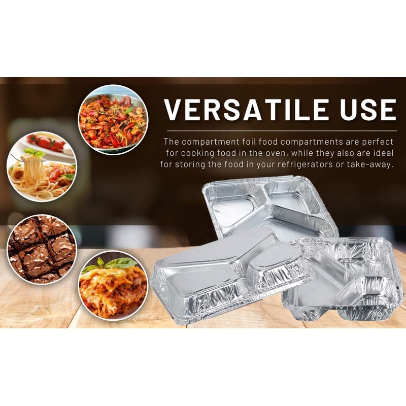 TENLITE 25Pc x 450ML + 25Pc x 3Compartment Foil Containers