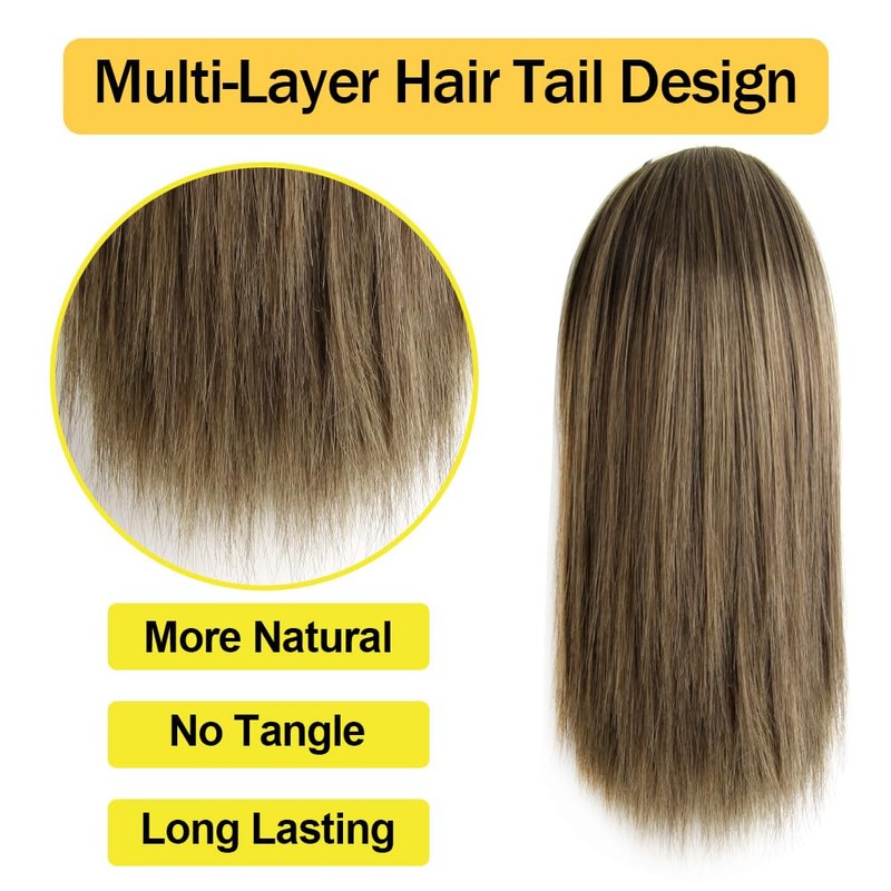 Drawstring Ponytail Extension 12 Inch,Short Straight Hair Pieces