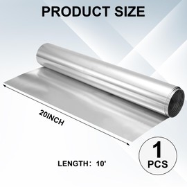 Therwen 1 Roll Aluminum Flashing Roll Roof Flashing for Sealing Windows Doors Siding Roofing Stains Moss and Mildew Prevention (20"x 10')