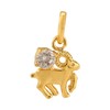 Efulgenz Gold Plated Cubic Zirconia Zodiac Capricorn Sign Pendant Chain