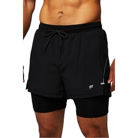 Fabletics Men's The Kadence Short (Lined), Performance Running, Jogging, Training, Ultra Lightweight, 3" Inseam, XXL, Black
