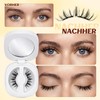 QUEWEL Magnetic Eyelashes, 1 Pair Soft Magnetic Eyelashes, Reusable Magnetic