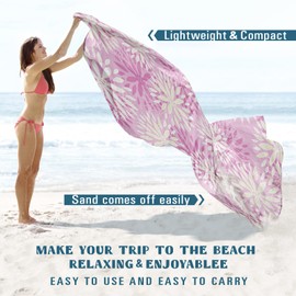 Famstar Beach Blanket Sandproof Waterproof 78''×81''1-5 Adults Oversized,Compact Lightweight Durable Beach Mat for Travel Camping Hiking Picnic Blanket