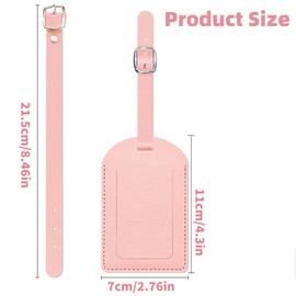 Fenglin-joy Luggage Tags, Pack of 4 PU Leather Luggage Tags Suitcase Tags with Privacy Cover Suitcase Tags with Address Label for Business Trip, Air Travel