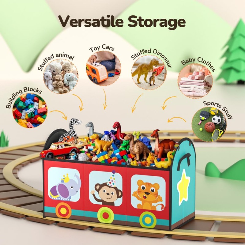 YOHOOLYO Toy Storage Organizer for Kids, Large Sturdy Flip-Top Toy