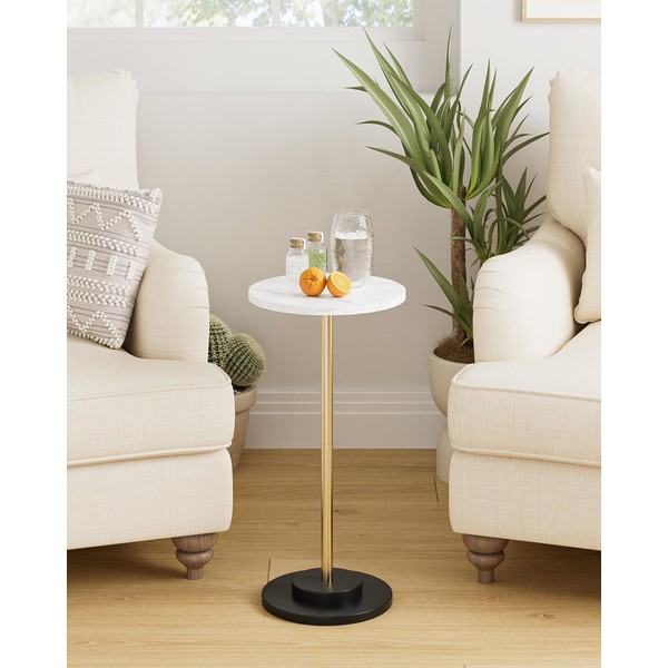 Round Side Table, Small Drink Table for Small Spaces, Modern