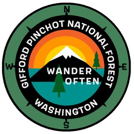 Gifford Pinchot National Forest Washington - Wander Often - 3.5" Window Car Truck Decal Sticker Vacation Souvenir Travel Adventure Novelty Theme