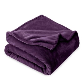 Bare Home Fleece Blanket - Twin/Twin Extra Long - Plum - Lightweight Blanket for Bed, Sofa, Couch, Movie Night, Camping, and Travel - Microplush - Ultra Soft Warm Blanket (Twin/Twin XL, Plum)