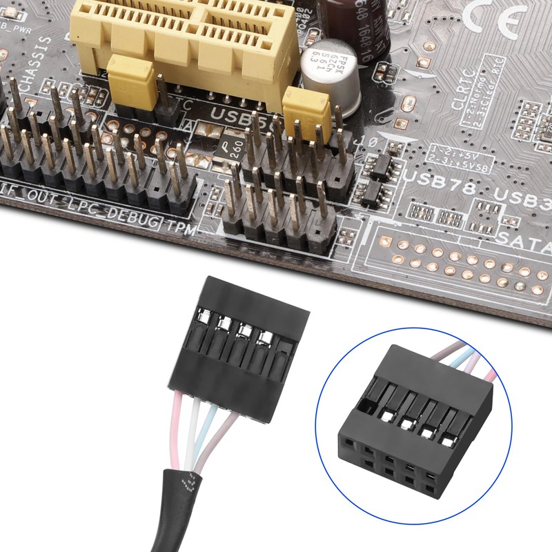MEIRIYFA USB 2.0 9Pin 10Pin Header to USB C Adapter