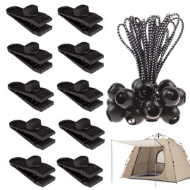 Tarp Clips Heavy Duty Lock Grip - Non-Slip Awning Fasteners Clamp | Multifunctional Tent Tarp Fixing Clip, Camping Accessory for Outdoor Farm Garden Caravan Canopies