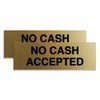 Basic No Cash Accepted Sign (Brushed Gold) - Small 2