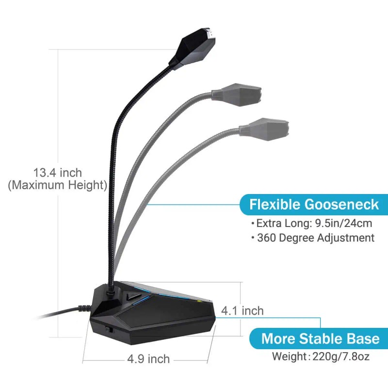 CMTECK G006 USB Desktop Condenser Omnidirectional Microphone for PC Games