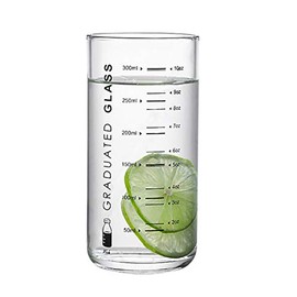 Glass Measuring Cup 10 Oz For Milk,Juice,Milkshake, vegetable, coffee, salad, ice cream (Black) (Black)