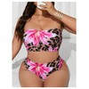 SOLY HUX Plus Size Bandeau Bikini Sets for Women Leopard