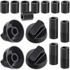 4 Pack Black Control Knobs with Replacement for 12 Adapters,