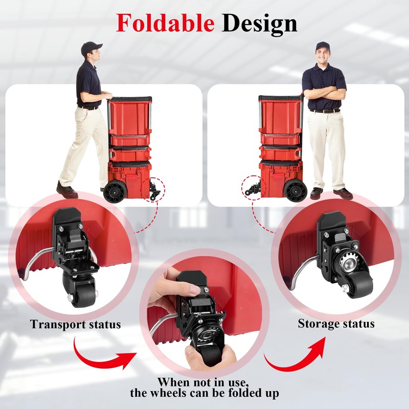Heavy-Duty Wheels for Milwaukee Packout, Packout Wheels for Milwaukee Rolling