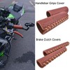 Leather Motorcycle Brake Clutch Covers, Handlebar Hand Grip Covers Throttle