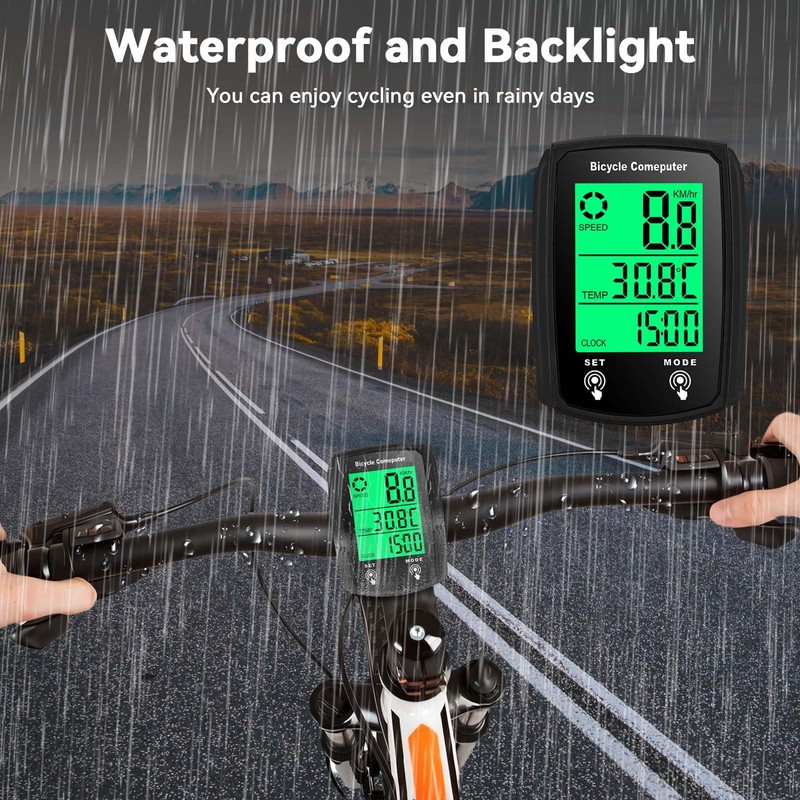 Bike Computer Wired, Bicycle Odometer Wired MPH KM/H Bike Speedometer