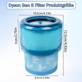 LOMGDOVC Gen5detect Filtro di ricambio con spazzola: filtro HEPA lavabile, accessori per Dyson G5 Detect e Gen5detect Absolute