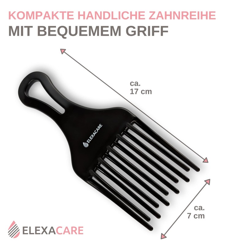 ELEXACARE Styling Comb Afro Comb - Coarse Tooth Finger Styler
