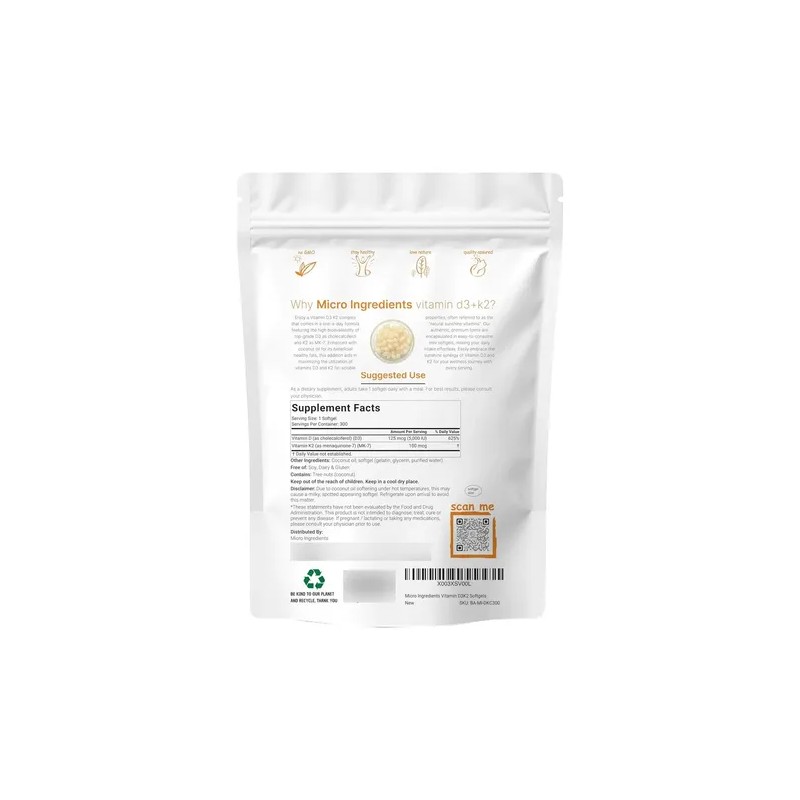 Vitamina 5000iu 100mcg Aceite Coco 300 Softgels