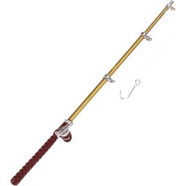 Gold Miniature Fishing Pole, 1/12 Scale Gold Dollhouse Decoration Accessories, Dollhouse Decor for Landscapes and Dioramas
