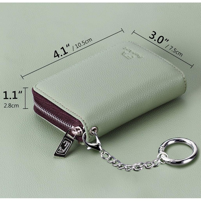 FurArt Zipper Wallet Women RFID Credit Card Holder keychain Wallet