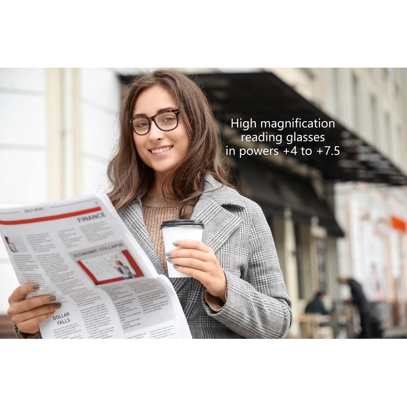 Magnifying Glasses for Reading, High Magnification One Power Magnifier Readers