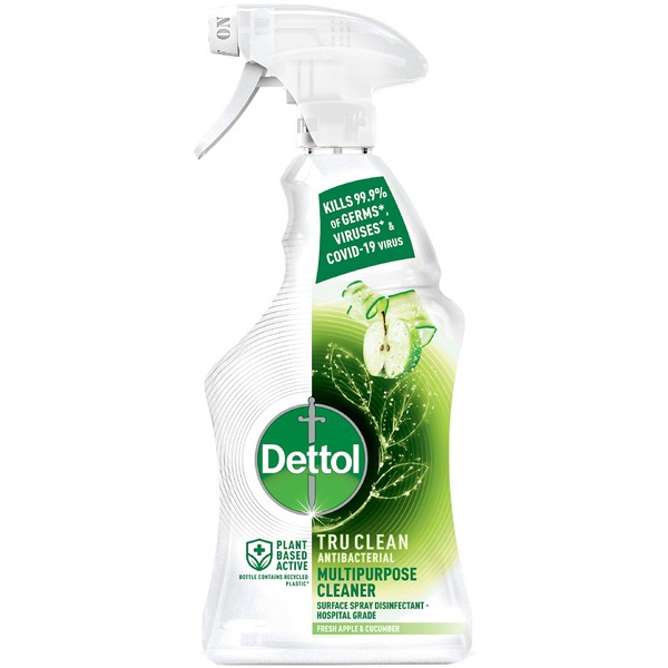 Dettol *Dettol Tru Clean Antibacterial Multipurpose Cleaner Surface Spray 500ml - Apple & Cucumber - Expiry 04/24