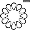 Qulable Shower Curtain Rings, 12 Pcs Plastic Hooks Drop-Shape Rings